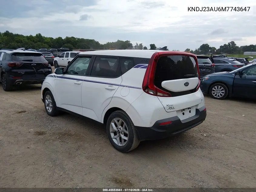 2021 Kia Soul S VIN: KNDJ23AU6M7743647 Lot: 45553583