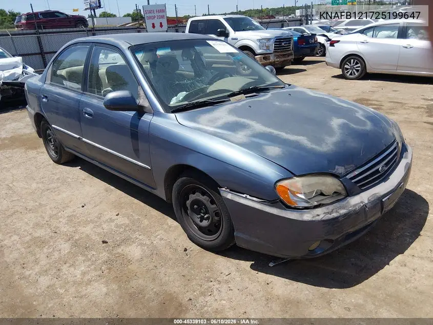 2002 Kia Spectra Ls VIN: KNAFB121725199647 Lot: 45339103
