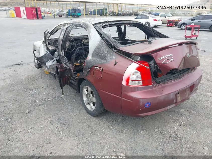 2002 Kia Spectra Gs/Gsx VIN: KNAFB161925077396 Lot: 45410505