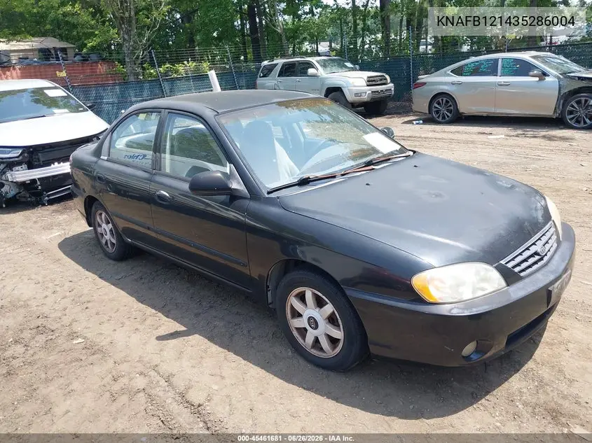 2003 Kia Spectra Ls VIN: KNAFB121435286004 Lot: 45461681