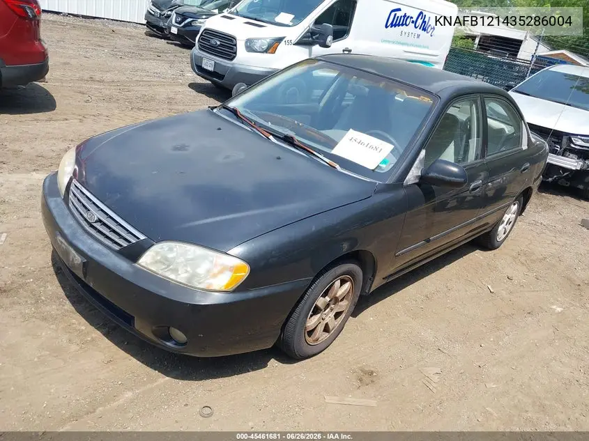 2003 Kia Spectra Ls VIN: KNAFB121435286004 Lot: 45461681