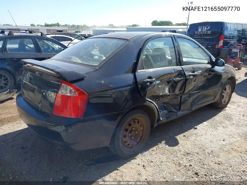 2005 Kia Spectra Ex/Lx/Sx VIN: KNAFE121655097770 Lot: 45050402