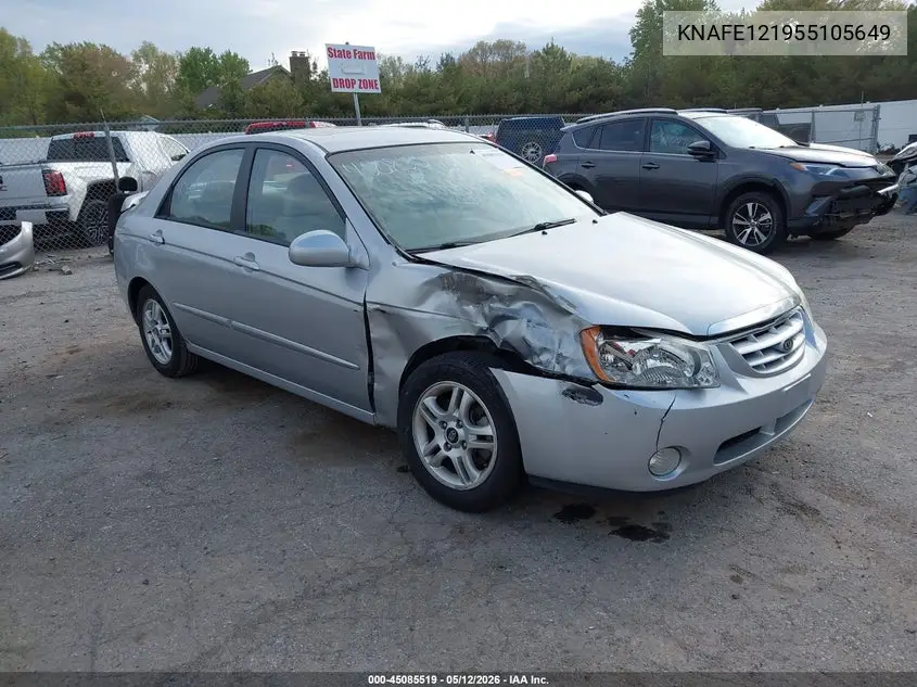 2005 Kia Spectra Ex/Lx/Sx VIN: KNAFE121955105649 Lot: 45085519