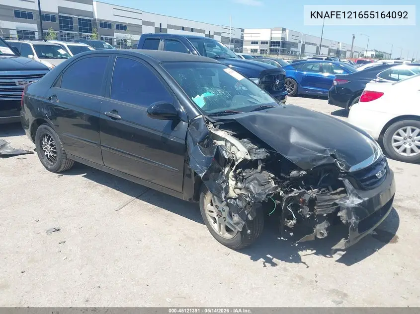 2005 Kia Spectra Ex/Lx/Sx VIN: KNAFE121655164092 Lot: 45121391