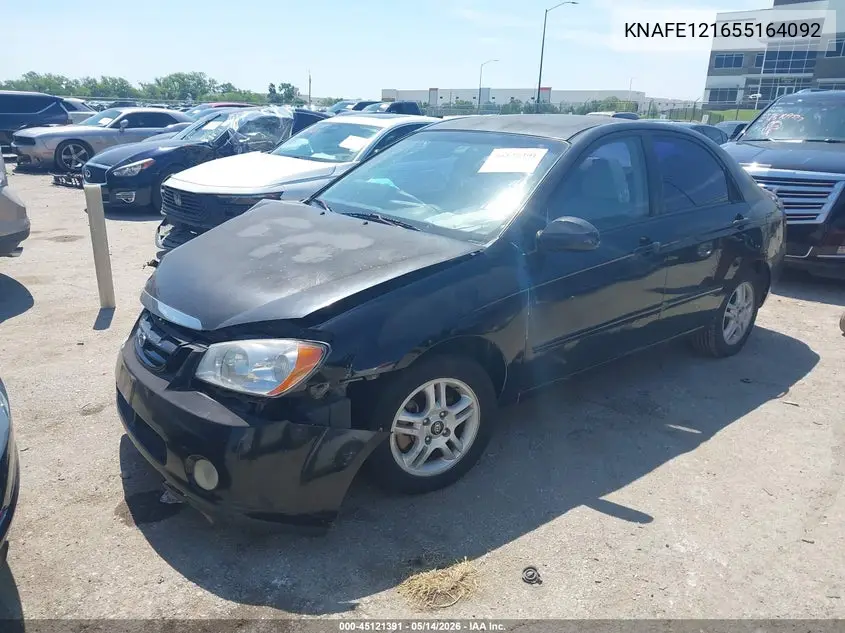 2005 Kia Spectra Ex/Lx/Sx VIN: KNAFE121655164092 Lot: 45121391