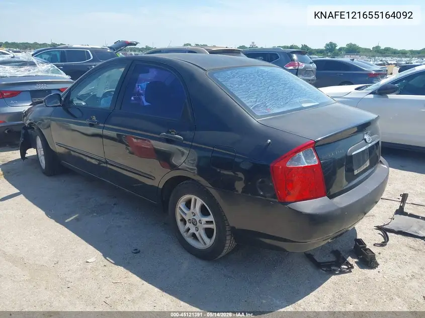 2005 Kia Spectra Ex/Lx/Sx VIN: KNAFE121655164092 Lot: 45121391