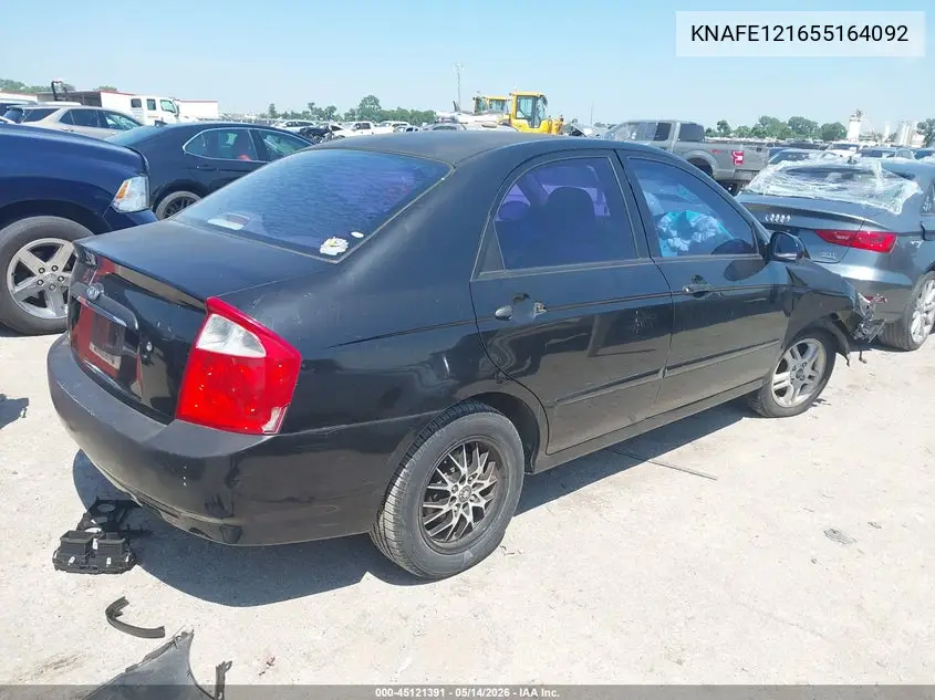 2005 Kia Spectra Ex/Lx/Sx VIN: KNAFE121655164092 Lot: 45121391