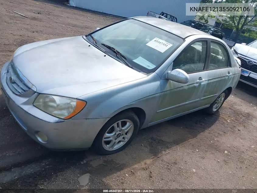 2005 Kia Spectra Ex/Lx/Sx VIN: KNAFE121355092106 Lot: 45347351