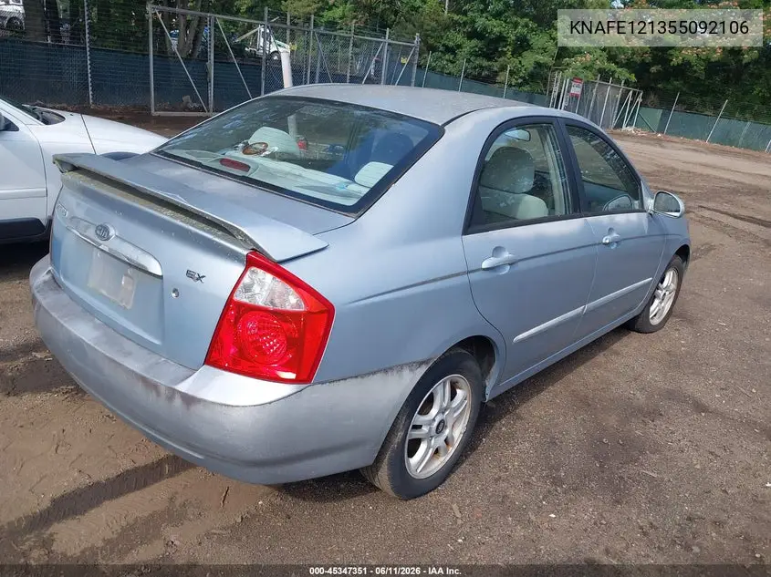 2005 Kia Spectra Ex/Lx/Sx VIN: KNAFE121355092106 Lot: 45347351