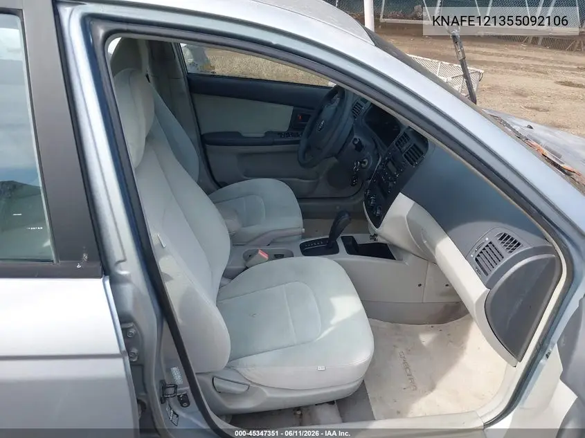 2005 Kia Spectra Ex/Lx/Sx VIN: KNAFE121355092106 Lot: 45347351