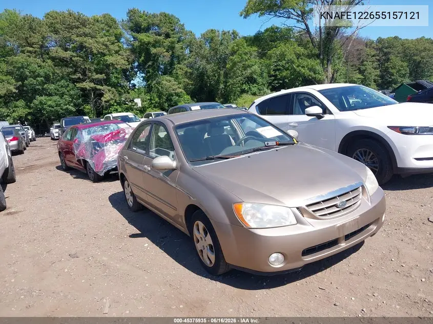 2005 Kia Spectra Ex/Lx/Sx VIN: KNAFE122655157121 Lot: 45375935