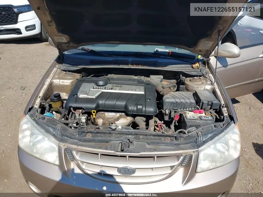 2005 Kia Spectra Ex/Lx/Sx VIN: KNAFE122655157121 Lot: 45375935
