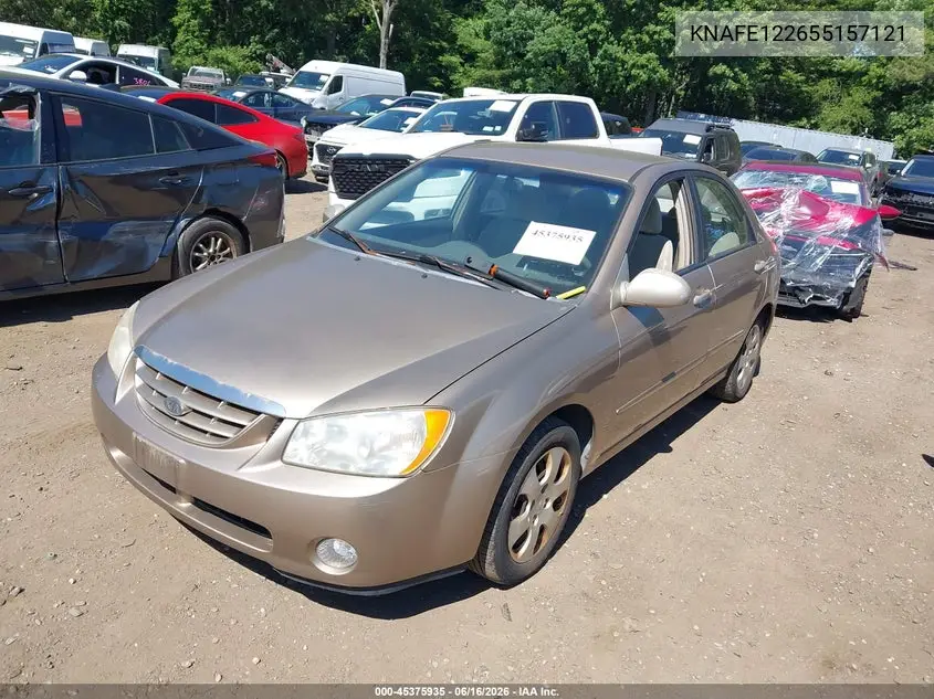 2005 Kia Spectra Ex/Lx/Sx VIN: KNAFE122655157121 Lot: 45375935