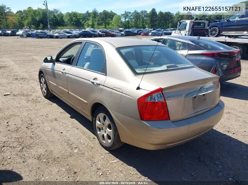 2005 Kia Spectra Ex/Lx/Sx VIN: KNAFE122655157121 Lot: 45375935