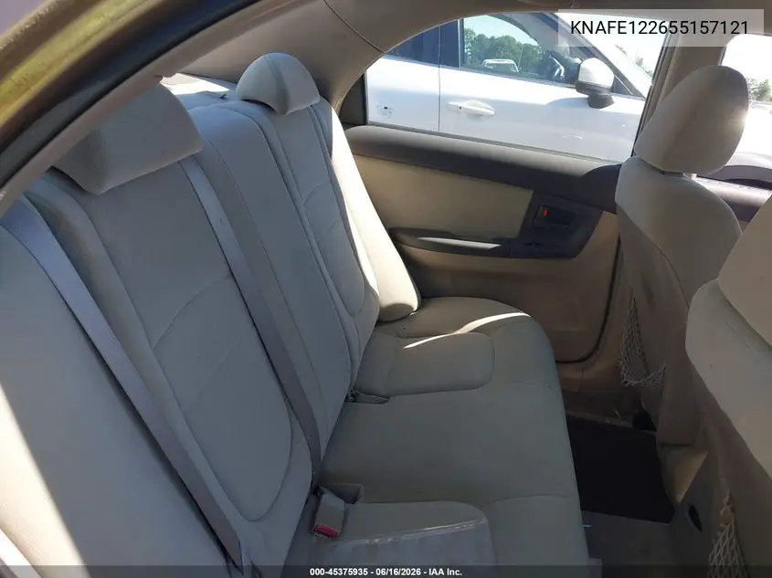 2005 Kia Spectra Ex/Lx/Sx VIN: KNAFE122655157121 Lot: 45375935
