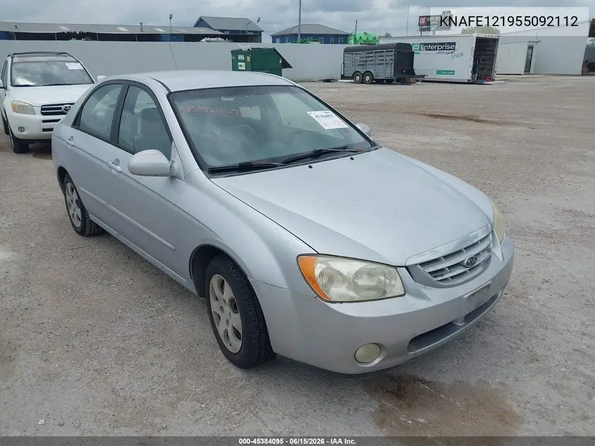 2005 Kia Spectra Ex/Lx/Sx VIN: KNAFE121955092112 Lot: 45384095