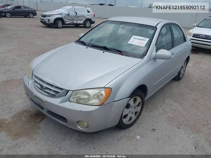 2005 Kia Spectra Ex/Lx/Sx VIN: KNAFE121955092112 Lot: 45384095