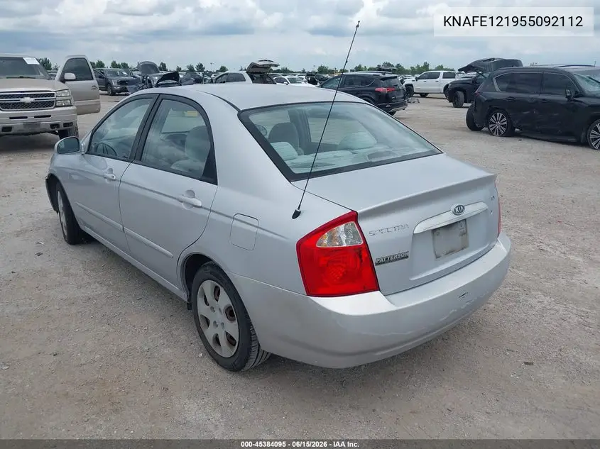 2005 Kia Spectra Ex/Lx/Sx VIN: KNAFE121955092112 Lot: 45384095