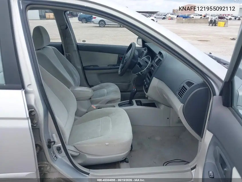 2005 Kia Spectra Ex/Lx/Sx VIN: KNAFE121955092112 Lot: 45384095