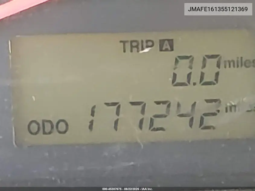 2005 Kia Spectra5 VIN: KNAFE161355121369 Lot: 45387675
