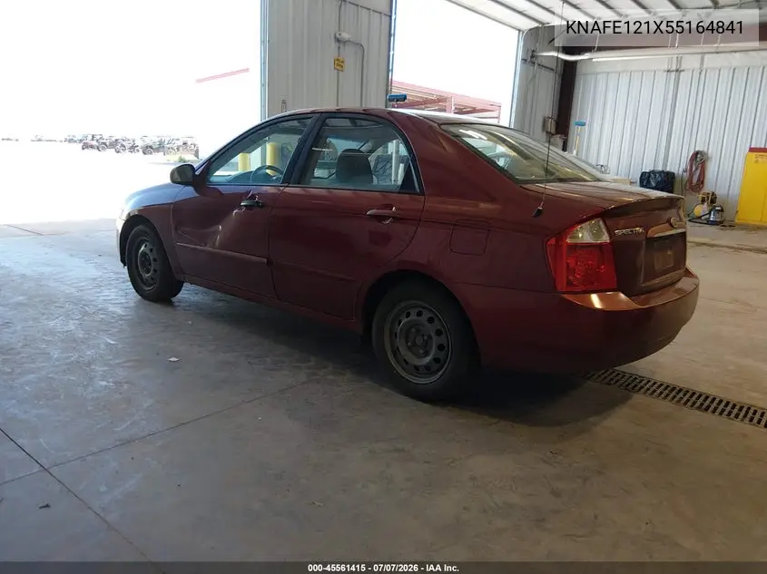 2005 Kia Spectra Ex/Lx/Sx VIN: KNAFE121X55164841 Lot: 45561415