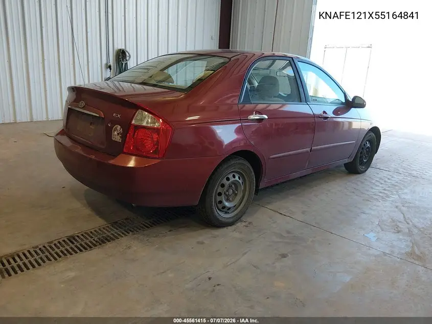 2005 Kia Spectra Ex/Lx/Sx VIN: KNAFE121X55164841 Lot: 45561415