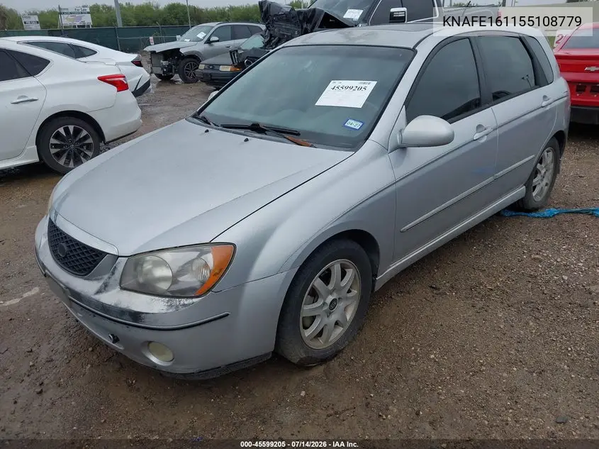 2005 Kia Spectra5 VIN: KNAFE161155108779 Lot: 45599205