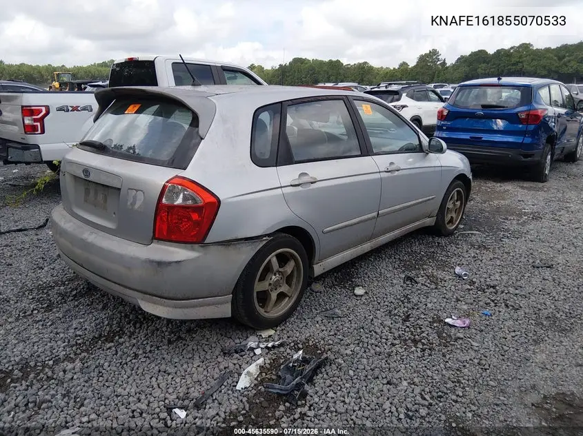2005 Kia Spectra5 VIN: KNAFE161855070533 Lot: 45635590