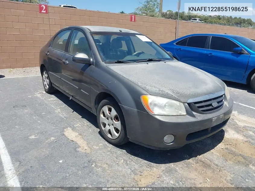 2005 Kia Spectra Ex/Lx/Sx VIN: KNAFE122855198625 Lot: 45655133