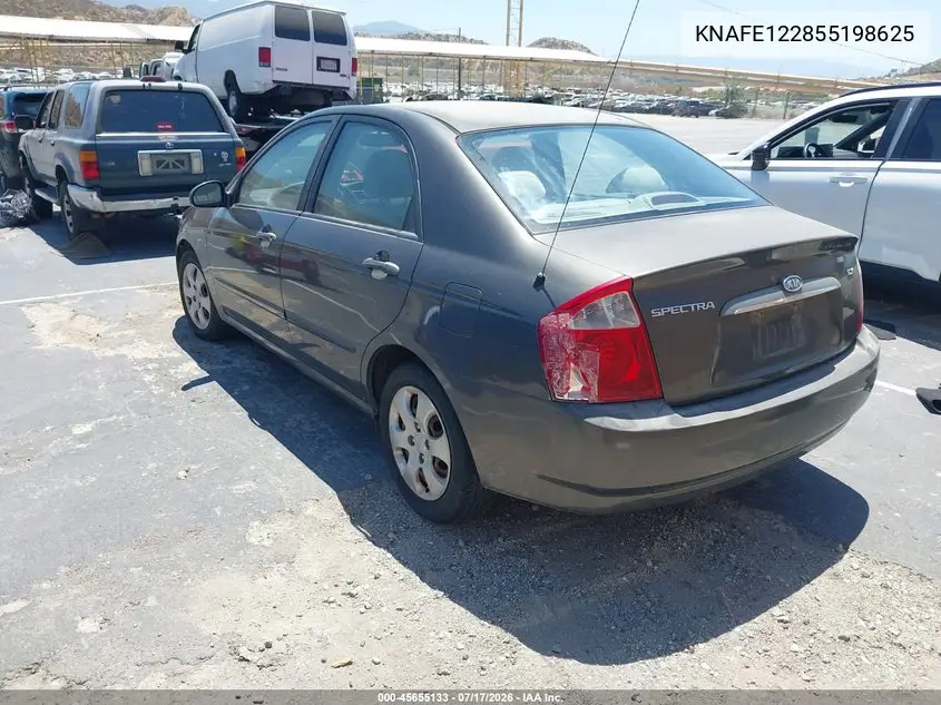 2005 Kia Spectra Ex/Lx/Sx VIN: KNAFE122855198625 Lot: 45655133