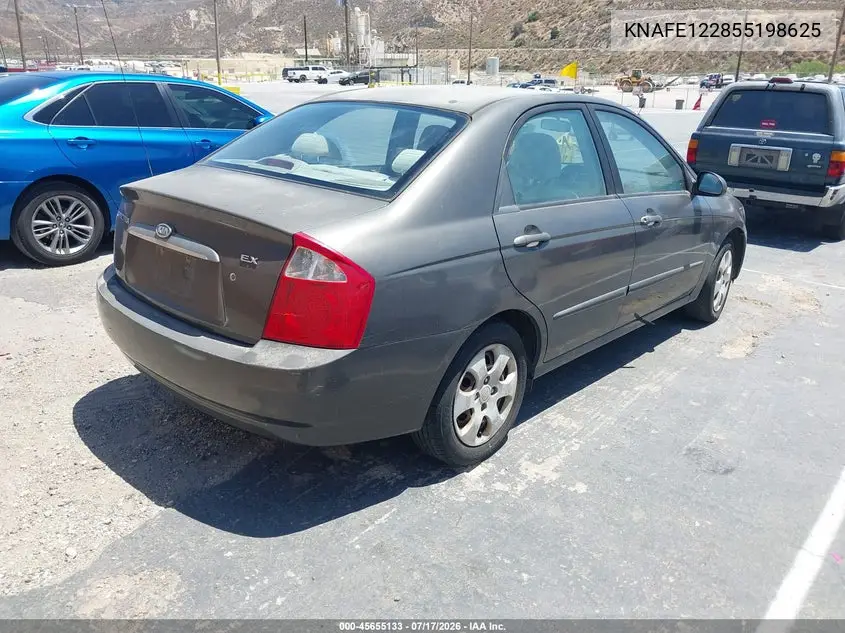 2005 Kia Spectra Ex/Lx/Sx VIN: KNAFE122855198625 Lot: 45655133
