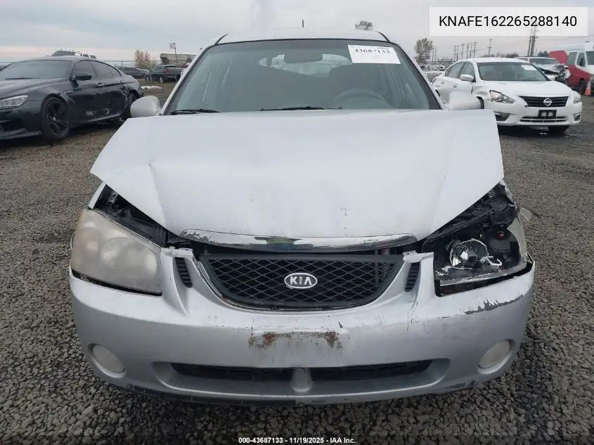 2006 Kia Spectra5 VIN: KNAFE162265288140 Lot: 43687133