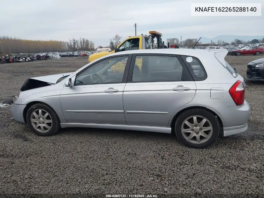 2006 Kia Spectra5 VIN: KNAFE162265288140 Lot: 43687133