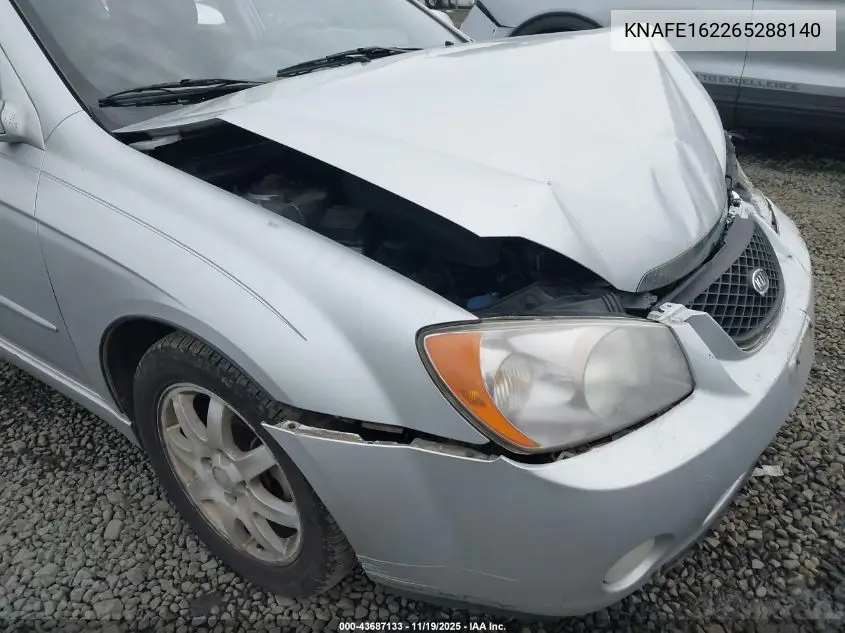 2006 Kia Spectra5 VIN: KNAFE162265288140 Lot: 43687133