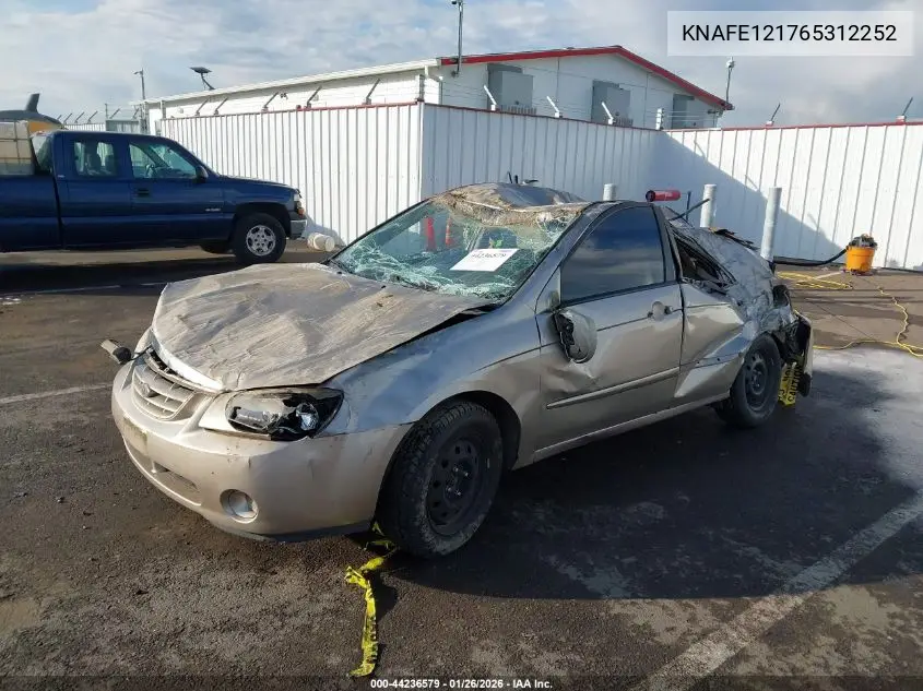 2006 Kia Spectra Ex/Lx/Sx VIN: KNAFE121765312252 Lot: 44236579