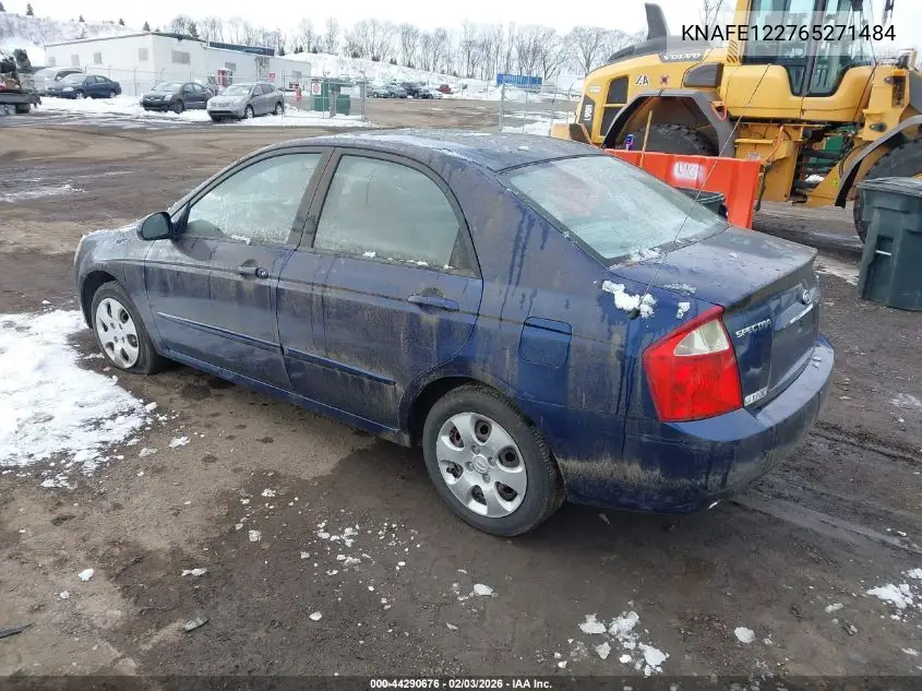 2006 Kia Spectra Ex/Lx/Sx VIN: KNAFE122765271484 Lot: 44290676