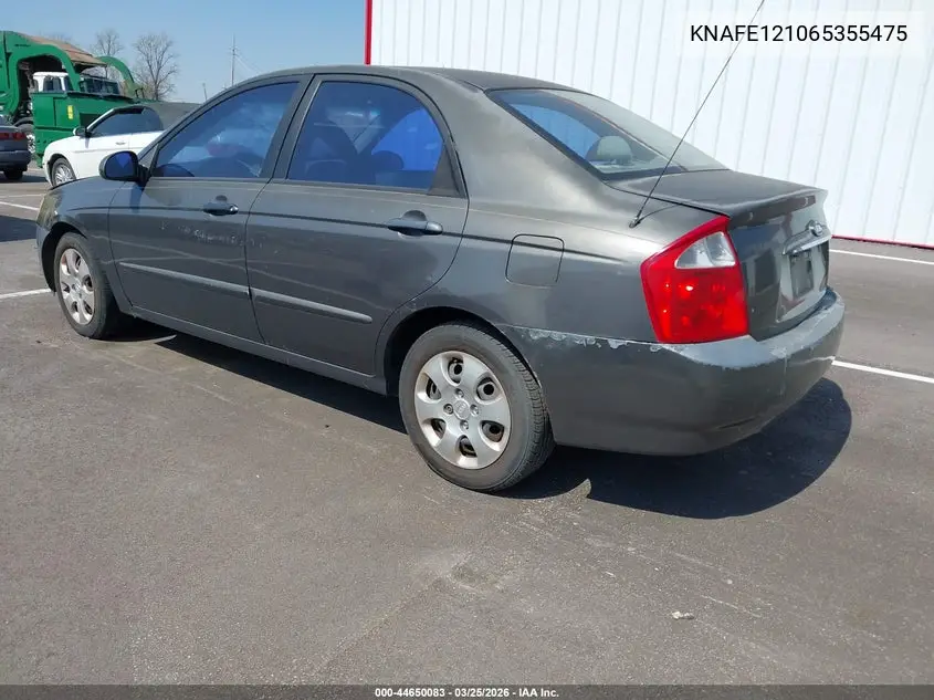 2006 Kia Spectra Ex/Lx/Sx VIN: KNAFE121065355475 Lot: 44650083