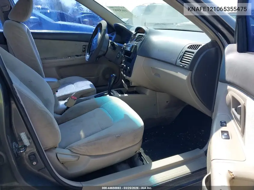2006 Kia Spectra Ex/Lx/Sx VIN: KNAFE121065355475 Lot: 44650083