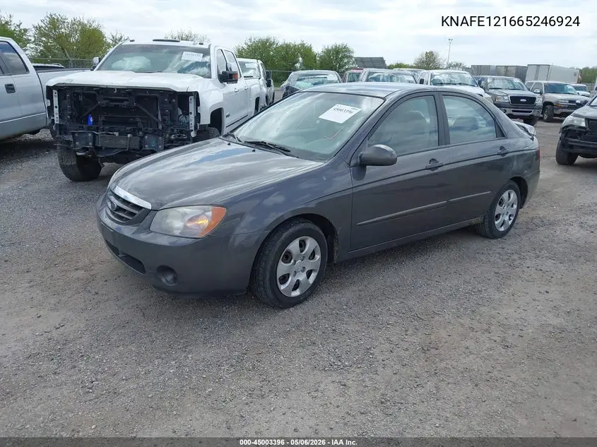 2006 Kia Spectra Ex/Lx/Sx VIN: KNAFE121665246924 Lot: 45003396