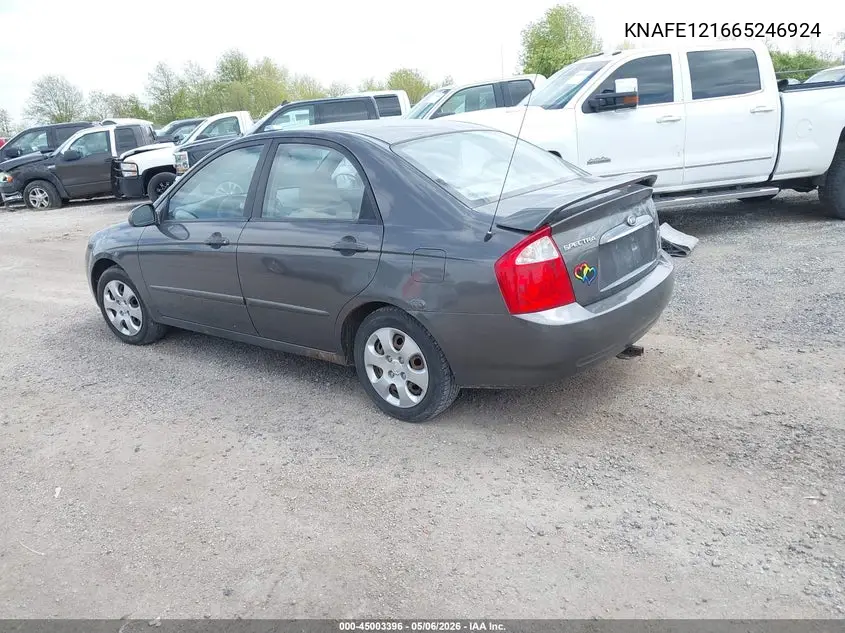 2006 Kia Spectra Ex/Lx/Sx VIN: KNAFE121665246924 Lot: 45003396