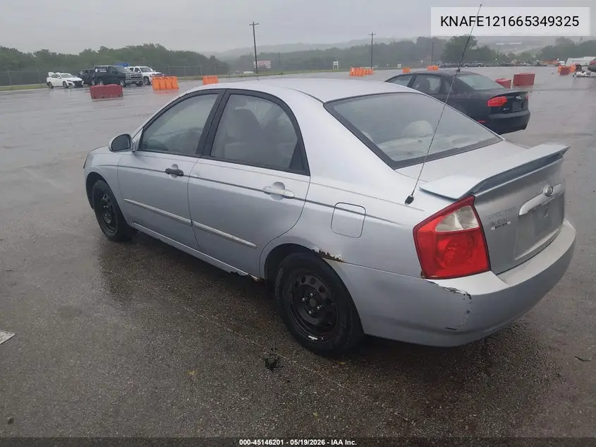 2006 Kia Spectra Ex/Lx/Sx VIN: KNAFE121665349325 Lot: 45146201