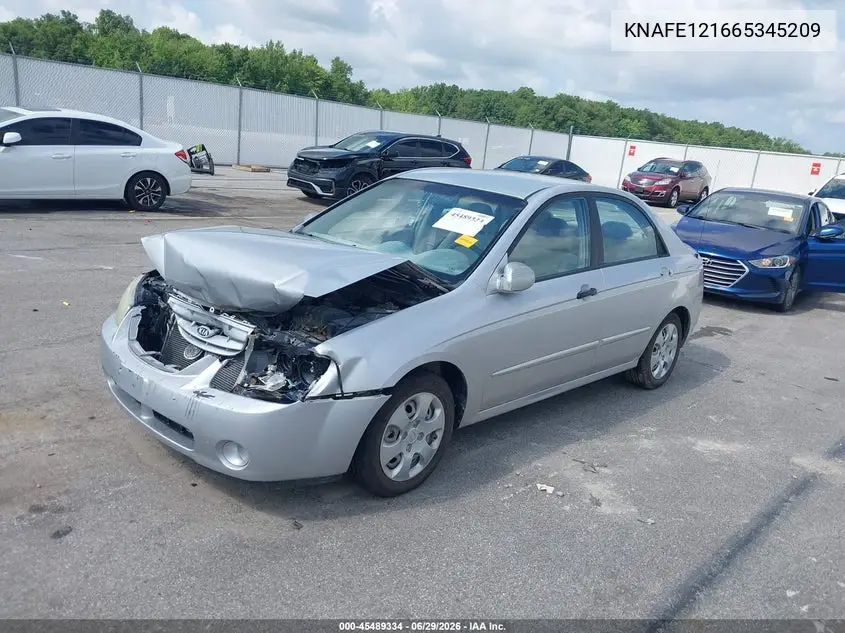 2006 Kia Spectra Ex/Lx/Sx VIN: KNAFE121665345209 Lot: 45489334
