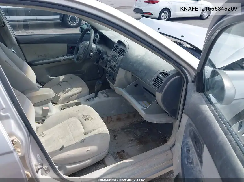 2006 Kia Spectra Ex/Lx/Sx VIN: KNAFE121665345209 Lot: 45489334