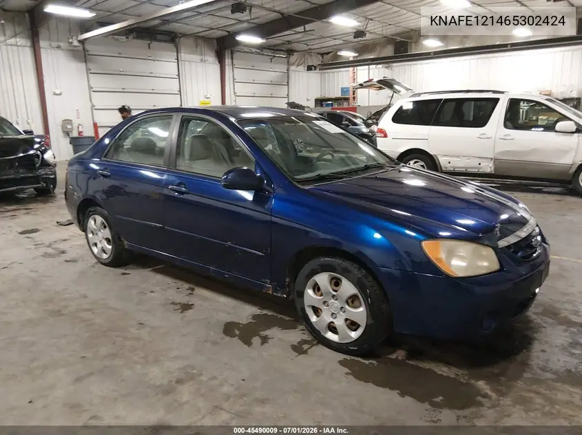 2006 Kia Spectra Ex/Lx/Sx VIN: KNAFE121465302424 Lot: 45490009