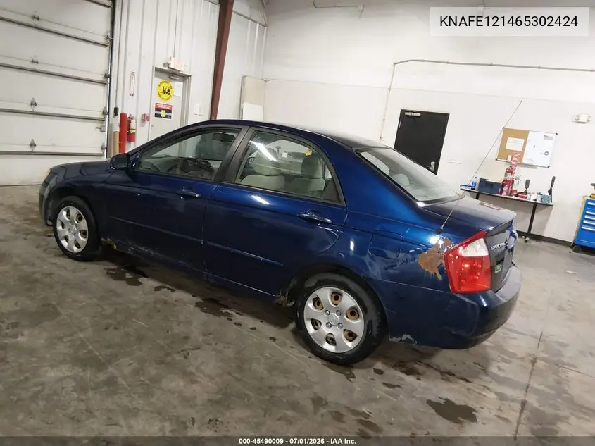 2006 Kia Spectra Ex/Lx/Sx VIN: KNAFE121465302424 Lot: 45490009