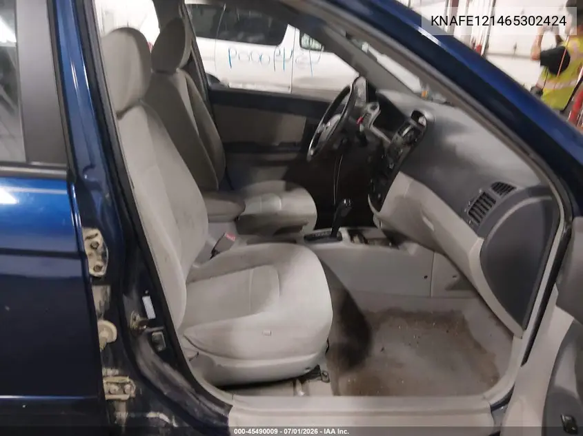 2006 Kia Spectra Ex/Lx/Sx VIN: KNAFE121465302424 Lot: 45490009