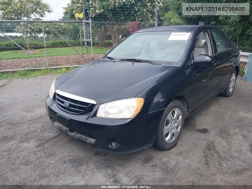 2006 Kia Spectra Ex/Lx/Sx VIN: KNAFE121165298400 Lot: 45656587