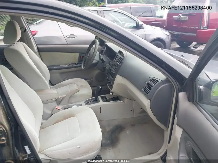 2006 Kia Spectra Ex/Lx/Sx VIN: KNAFE121165298400 Lot: 45656587