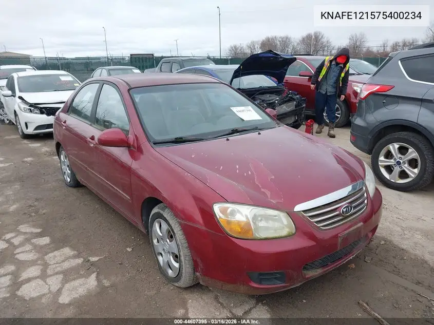 2007 Kia Spectra Ex VIN: KNAFE121575400234 Lot: 44607395