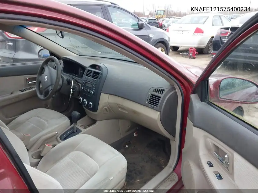 2007 Kia Spectra Ex VIN: KNAFE121575400234 Lot: 44607395